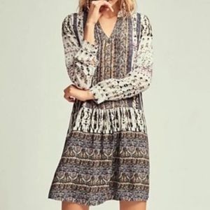 Anthropologie Women’s Tiny Mollie Boho Floral Tunic Dress Pockets Small S